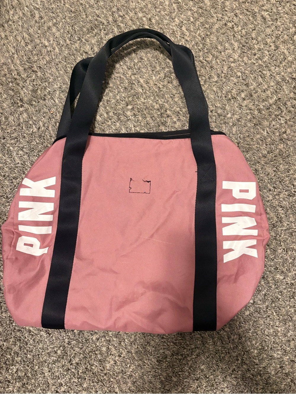 PINK Victoria's Secret Rose Pink Tote with Black Straps